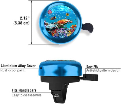 WIRESTER Blue Aluminum Round Bike Bell, Classic Ring Bicycle Bell, Bike Accessories Bell Ring for Adults Kids Girls Boys