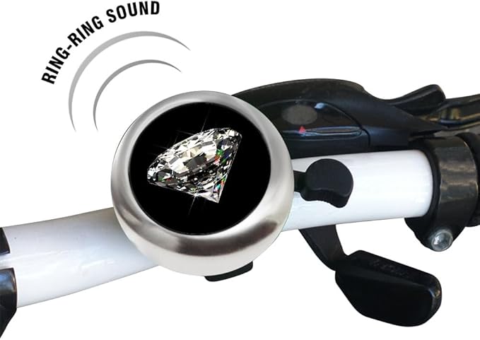 WIRESTER Silver Aluminum Round Bike Bell, Classic Ring Bicycle Bell, Bike Accessories Bell Ring for Adults Kids Girls Boys