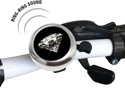 WIRESTER Silver Aluminum Round Bike Bell, Classic Ring Bicycle Bell, Bike Accessories Bell Ring for Adults Kids Girls Boys