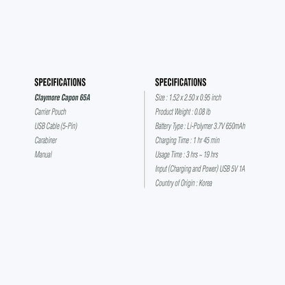 Claymore Capon 65A+ Black Ultra-Light Clip-On Cap Light – USB-C Rechargeable 230LM LED Compact Headlamp | 3 Modes IP54 Water-Resistant Up to 19 Hrs Runtime for Camping, Running, Outdoor