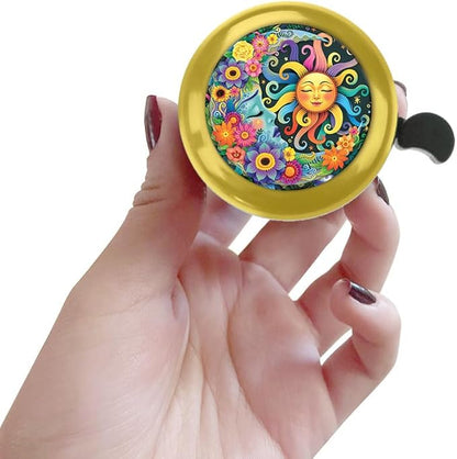 WIRESTER Gold Aluminum Round Bike Bell, Classic Ring Bicycle Bell, Bike Accessories Bell Ring for Adults Kids Girls Boys