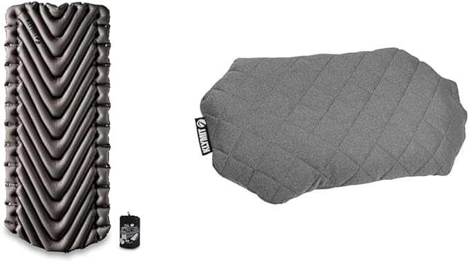 Klymit Static V Luxe 76" x 30" x 3" Sleeping Pad and Luxe Travel Pillow Bundle