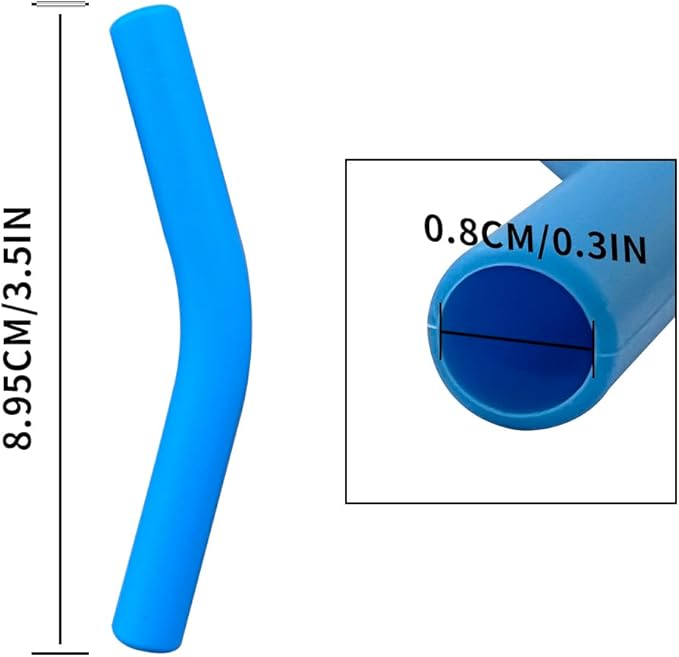 10 Pcs 8mm Silicone Flex Tips Elbows Cover，Repeatable Stanley Cup Tumbler Rubber Straw Covers Nozzles for 1/3 Inch Straw(black)