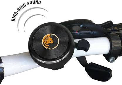 WIRESTER Black Aluminum Round Bike Bell, Classic Ring Bicycle Bell, Bike Accessories Bell Ring for Adults Kids Girls Boys - Dog Cat Animal Cute Records