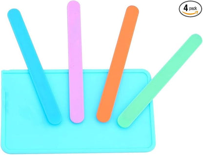 4 PCS Silicone Stir Sticks, Reusable Silicone Popsicle Sticks for Mixing Resin, Epoxy, Liquid, Paint, Making Glitter Tumblers(4-Silicone Stir Stick)