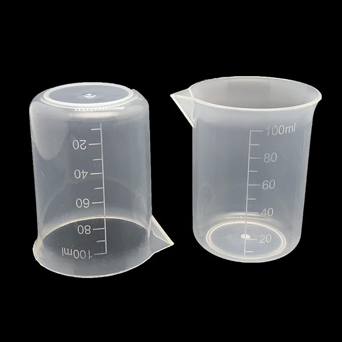 8 Pcs Epoxy Mixing Cups, 100ml/3.4oz Plastic Graduated Cup Clear Measuring Cup for Mixing Paint, Stain, Epoxy, Resin