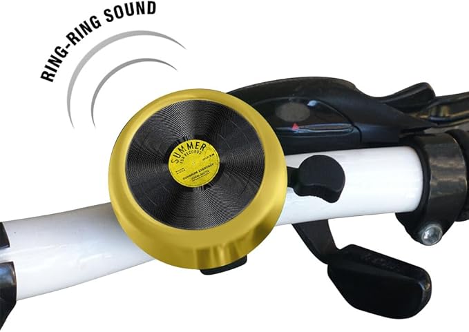 WIRESTER Gold Aluminum Round Bike Bell, Classic Ring Bicycle Bell, Bike Accessories Bell Ring for Adults Kids Girls Boys