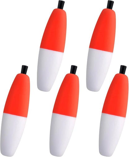 Dr.Fish 15 Pack Fishing Float Cigar Foam Bobbers Peg Floats Slip Fishing Corks Bobber for Santee Catfish Rig Crappie Freshwater Saltwater