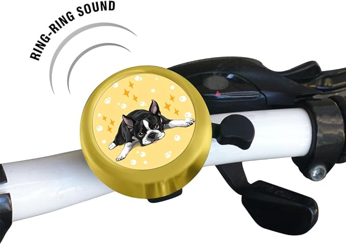 WIRESTER Gold Aluminum Round Bike Bell, Classic Ring Bicycle Bell, Bike Accessories Bell Ring for Adults Kids Girls Boys