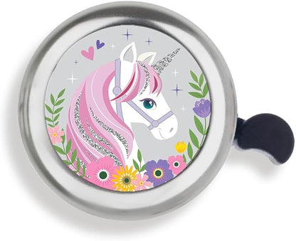 WIRESTER Silver Aluminum Round Bike Bell, Classic Ring Bicycle Bell, Bike Accessories Bell Ring for Adults Kids Girls Boys