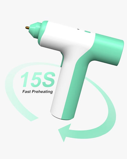 LUXTER Cordless Hot Glue Gun Kit 15s Fast Preheating Anti-drip Nozzle Auto Shut-Off Hot Melt Glue Gun with 2.6Ah Battery and 20 Hot Glue Sticks Craft Gun for DIY, Home Repairs, Kids' School Projects