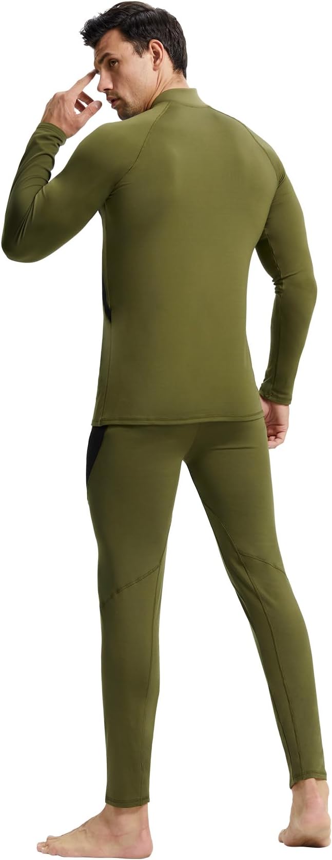 CL convallaria Mens Thermal Underwear Set with Fly Long Johns Base Layer Winter Hunting Gear Sport Top and Bottom