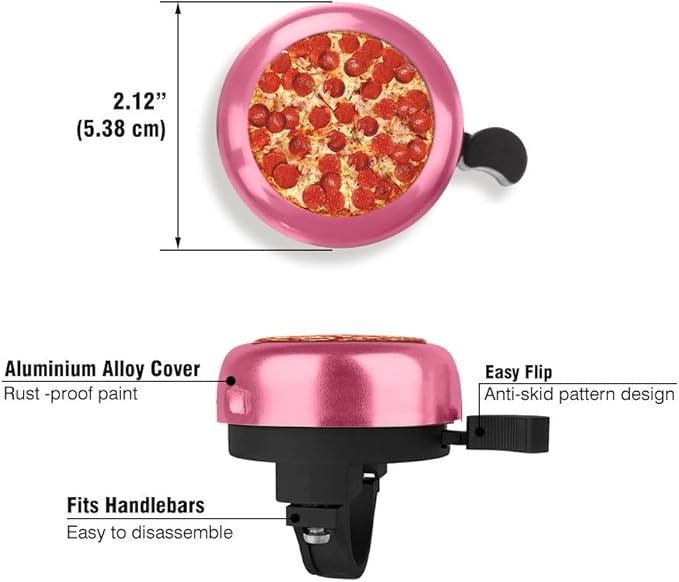 WIRESTER Pink Aluminum Round Bike Bell, Classic Ring Bicycle Bell, Bike Accessories Bell Ring for Adults Kids Girls Boys