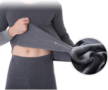 Goyoma Men Winter Fleece Lined 100% Cotton Thermal Long Johns Top Bottom Underwear Set