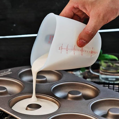 3 PCS Silicone Flexible Measuring Cups,Melting Cups for Epoxy Resin,Butter,Chocolate and More,Squeeze and Pour Silicone Measuring Cup with Marking Ounce/ML