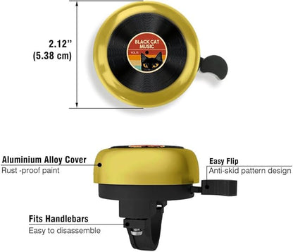 WIRESTER Gold Aluminum Round Bike Bell, Classic Ring Bicycle Bell, Bike Accessories Bell Ring for Adults Kids Girls Boys