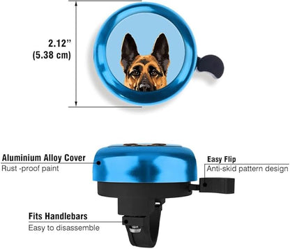 WIRESTER Blue Aluminum Round Bike Bell, Classic Ring Bicycle Bell, Bike Accessories Bell Ring for Adults Kids Girls Boys