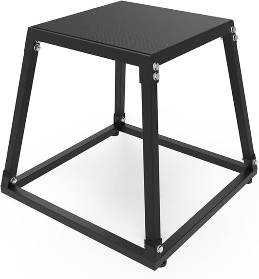Metal Plyometric Jumping Box，12/18/24/30 Inch Steel Plyo Box for Fitness Exercise Home Gym