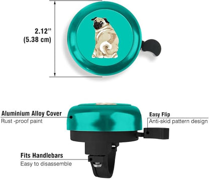 WIRESTER Green Aluminum Round Bike Bell, Classic Ring Bicycle Bell, Bike Accessories Bell Ring for Adults Kids Girls Boys