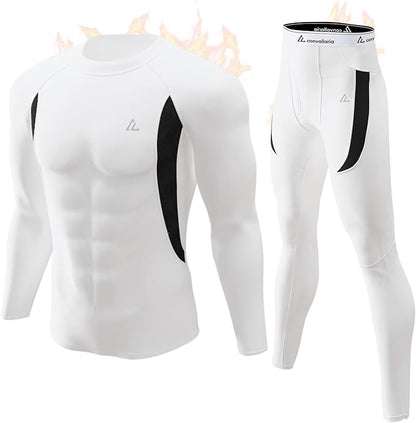 CL convallaria Mens Thermal Underwear Set with Fly Long Johns Base Layer Winter Hunting Gear Sport Top and Bottom