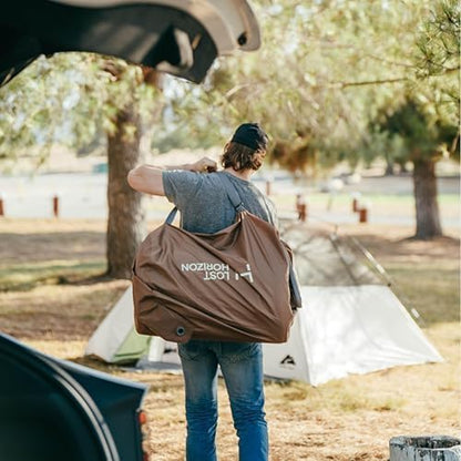 LOSTHORIZON Air & Foam Camping Mattress, Self-Inflating Sleeping Pad, 4.5" Thick, with Pump Sack, Queen