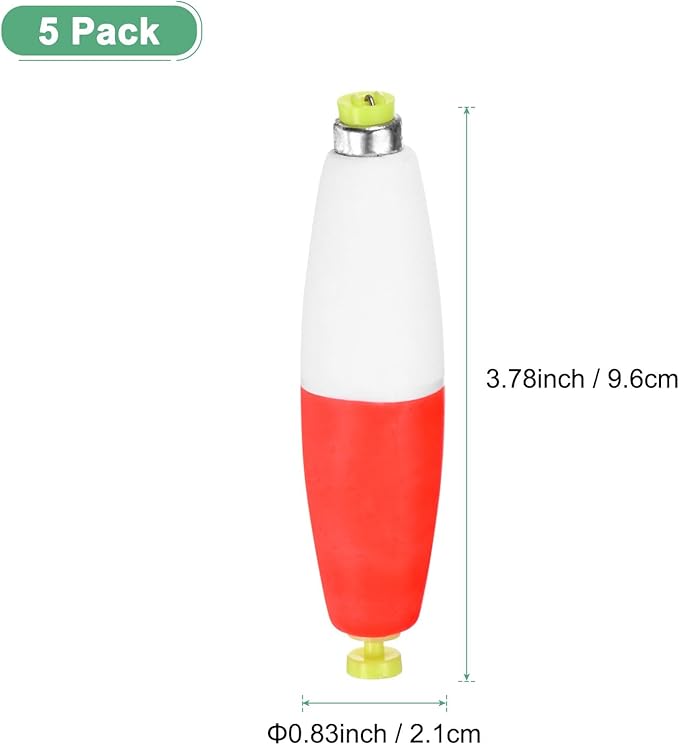 Fishing Bobbers Floats, EVA Foam Weighted Bobbers for Crappie/Bluegill/Trout Bass/Catfish, Clip-on Floats Slip Corks