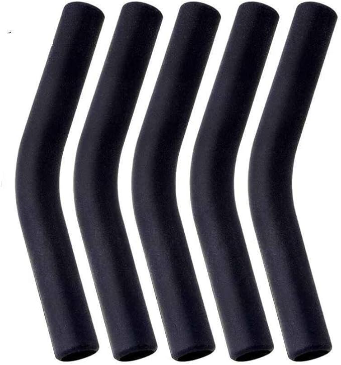 5 Pcs Black Straw Tips Reusable Silicone Covers Food Grade Rubber Straw Tips for Stainless Steel Metal Straws 0.31inch Wide