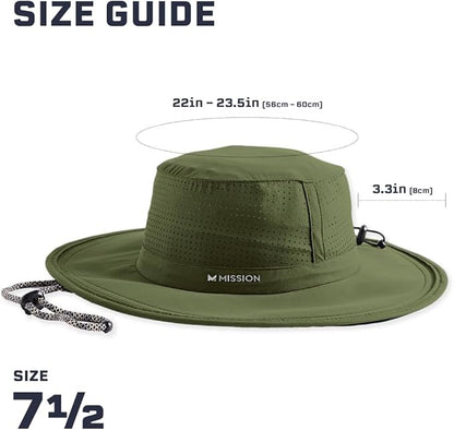 MISSION Cooling UPF Boonie Hat - Unisex Sun Hat for Hiking, Beach & Fishing - Sweat & Water Activated Technology