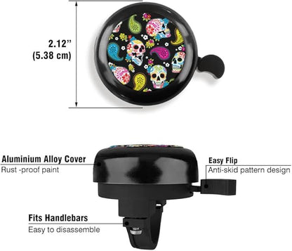 WIRESTER Cute Aluminum Round Bike Bell, Classic Ring Bicycle Bell, Bike Accessories Bell Ring for Adults Kids Girls Boys (Black, Red, Blue, Purple)