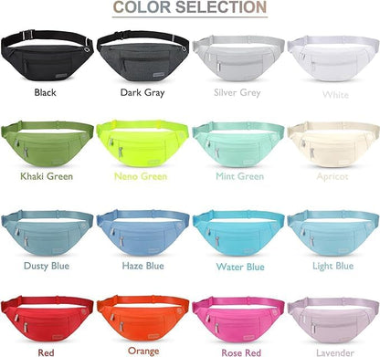 MAXTOP Large Crossbody Fanny Pack with 4-Zipper Pockets,Gifts for Enjoy Sports Festival Workout Traveling Running Casual Hands-Free Wallets Waist Pack Phone Bag Carrying All Phones