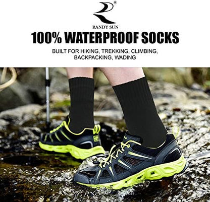 RANDY SUN Waterproof Socks, Unisex Hiking Wading Trail Running Kayaking Crew Socks