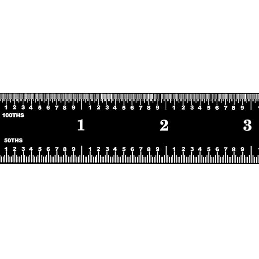 PEC Tools 18-inch Steel Ruler, Flexible Stainless Steel, High Contrast, 1/32“, 1/64”, 1/50“, 1/100” High-Precision Ruler, Suitable for Precision Workshops and Laboratories, Made in USA