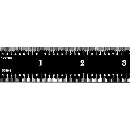 PEC Tools 18-inch Steel Ruler, Flexible Stainless Steel, High Contrast, 1/32“, 1/64”, 1/50“, 1/100” High-Precision Ruler, Suitable for Precision Workshops and Laboratories, Made in USA