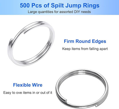 Jewelry Pliers and Split Jump Rings Kit lyfLux 500 PCS 6 mm Metal Split Jump Rings Double Loops with Jump Ring Opening Pliers for Jewelry Beading Repair Making Supplies