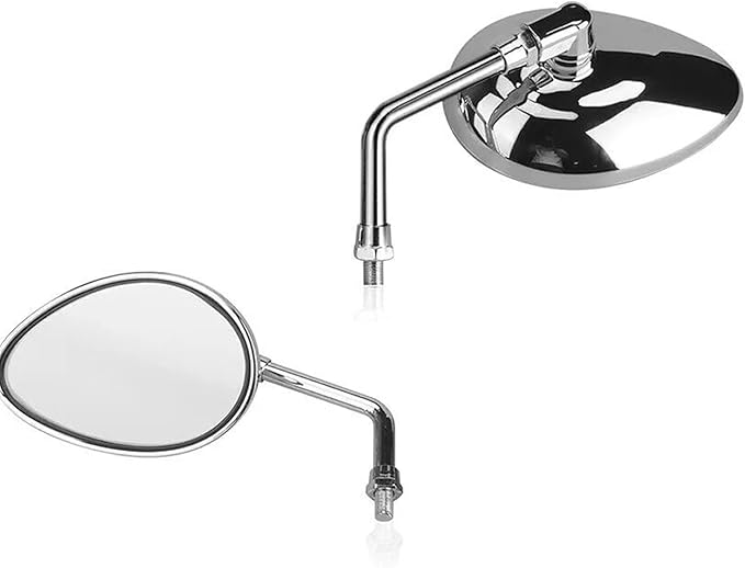 Motorcycle Mirrors M8 Rear View Side Handlebar Mirrors 360 Degree Adjustment Mirror Long Stem Compatible with Sportster Touring Dyna Softail (Chrome)