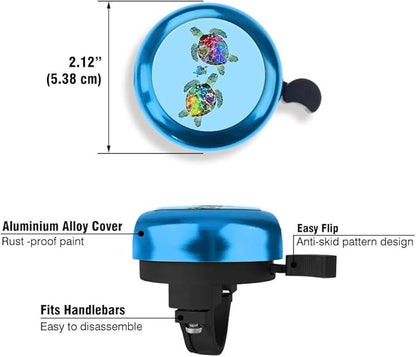 WIRESTER Blue Aluminum Round Bike Bell, Classic Ring Bicycle Bell, Bike Accessories Bell Ring for Adults Kids Girls Boys