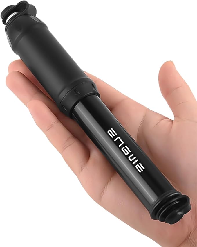 ENGWE 100PSI Bike Pump, Portable Bicycle Pump with Dual Presta & Schrader Valves, Ball Needle, Frame Holder for Mountain Road EBike Tires, Sports Balls