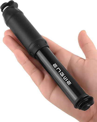 ENGWE 100PSI Bike Pump, Portable Bicycle Pump with Dual Presta & Schrader Valves, Ball Needle, Frame Holder for Mountain Road EBike Tires, Sports Balls