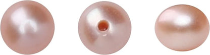 Natural Half Drilled Pearl Beads Pink 4.5-5mm 12pcs AAAA Freshwater Cultured Loose Gemstone Beads for DIY Stud Earring Jewelry Making