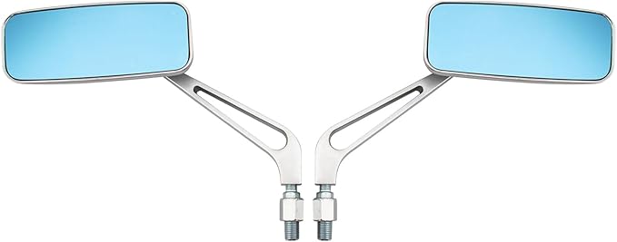 Motorcycle 8mm 10mm Rectangle Rear View Side Mirrors Chrome for Cruiser Chopper Honda Yamaha Suzuki