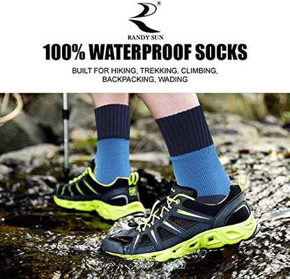 RANDY SUN Waterproof Socks, Unisex Hiking Wading Trail Running Kayaking Crew Socks