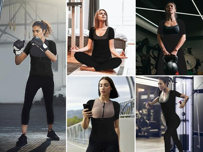 Women Sauna Suit Sweat Shirt Slimming Vest Hot Top Jumpsuit Shapewear