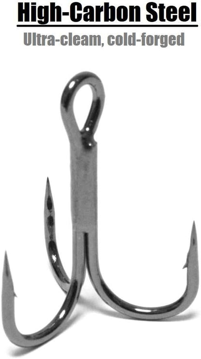 Fishing Hooks Treble Hooks for Hook Upgrade Cutting Blade 4X Strong Short Shank Black Nickle