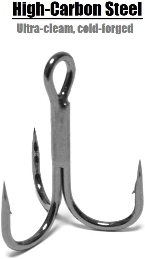 Fishing Hooks Treble Hooks for Hook Upgrade Cutting Blade 4X Strong Short Shank Black Nickle