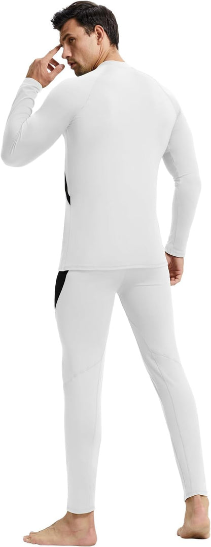 CL convallaria Mens Thermal Underwear Set with Fly Long Johns Base Layer Winter Hunting Gear Sport Top and Bottom