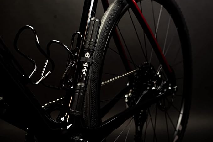 SILCA Tattico Mini Bike Pump – Frame Mount Bicycle Pump with Expandable Hose and Lever Lock – Lightweight and Mountable to Gravel, Mountain, and Road Bicycles – Up to 100 PSI