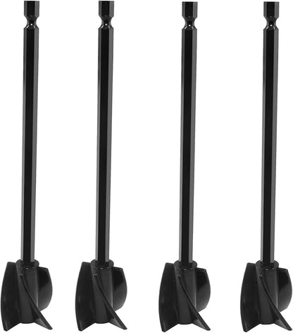 Litoexpe 4 Pcs Resin Mixer Paddles, Epoxy Resin Mixer Paddle Attachment for Powerful Mixing, Reusable Paint Stirrer Drill Attachment for Mixing Resin, Epoxy, Silica Gel Molds (Black)