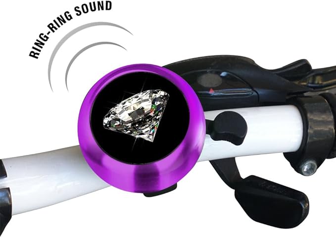 WIRESTER Purple Aluminum Round Bike Bell, Classic Ring Bicycle Bell, Bike Accessories Bell Ring for Adults Kids Girls Boys