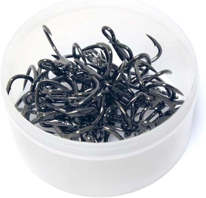Fishing Hooks Treble Hooks for Hook Upgrade Cutting Blade 4X Strong Short Shank Black Nickle