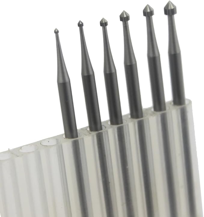𝐋𝐮𝐨 𝐤𝐞 6 Pcs Cylinder - Cone Shape Jewelry Making Burr - 3/32'' Shank Stone Setting Burs Jewelry Engraving Bits for Lapidary 008-023
